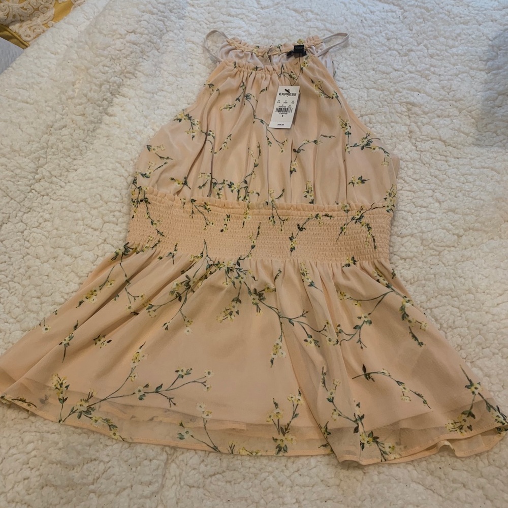Express Peplum Halter Top